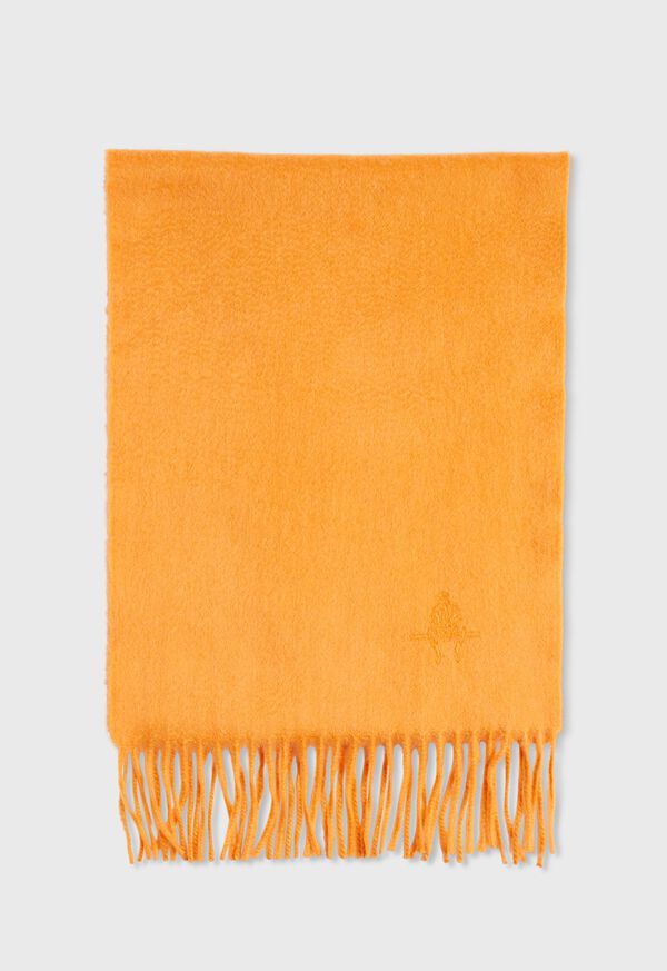 Paul Stuart Cashmere Solid Color Scarf with Embroidered Logo, image 23