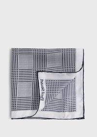 Paul Stuart Printed Silk Glen Plaid Pocket Square, thumbnail 1