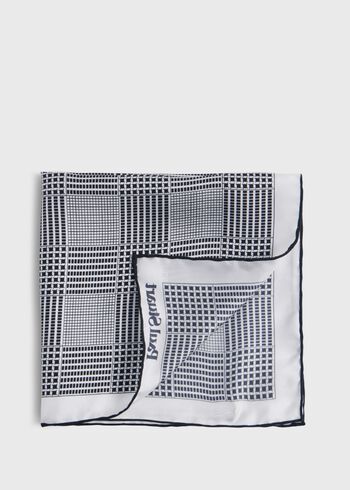 Paul Stuart Printed Silk Glen Plaid Pocket Square