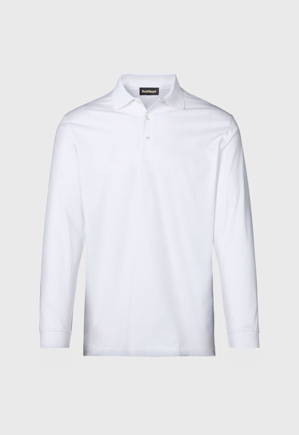 Paul Stuart Mercerized Cotton Long Sleeve Polo Shirt, image 1