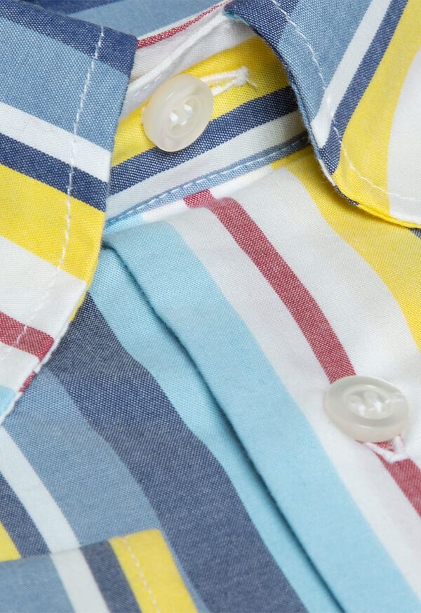 Paul Stuart Cotton Multi Stripe Sport Shirt, image 2