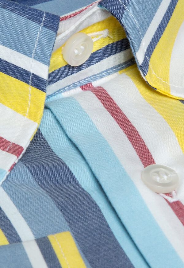 Paul Stuart Cotton Multi Stripe Sport Shirt, image 2