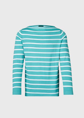 Paul Stuart Cotton & Cashmere Boat Neck Stripe Pullover