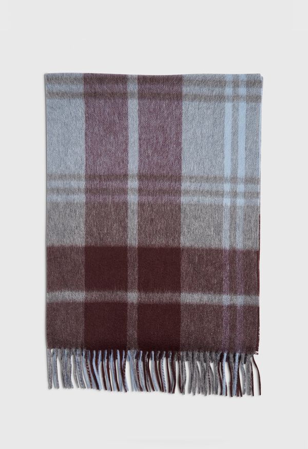 Paul Stuart Wine Plaid Scarf, image 2