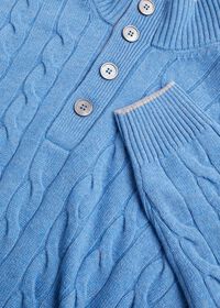 Paul Stuart All Over Cable Button Mockneck Sweater, thumbnail 2