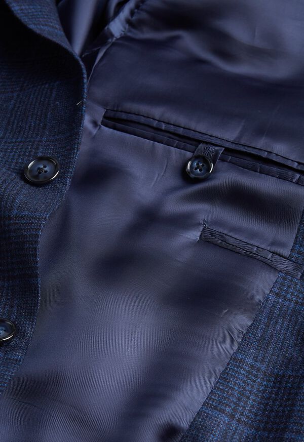Paul Stuart Navy Plaid Cashmere Sport Jacket, image 3
