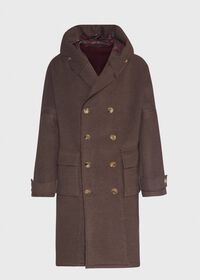Paul Stuart Solid Double Breasted Hooded Overcoat, thumbnail 1