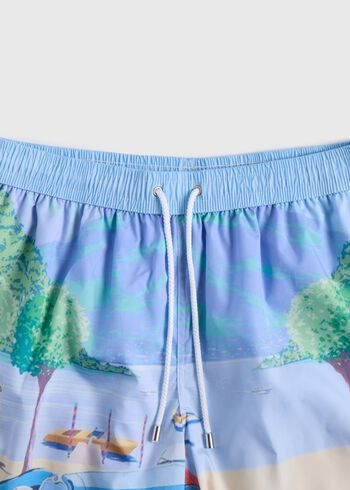 Paul Stuart Lake Como Vintage Car Swim Trunk