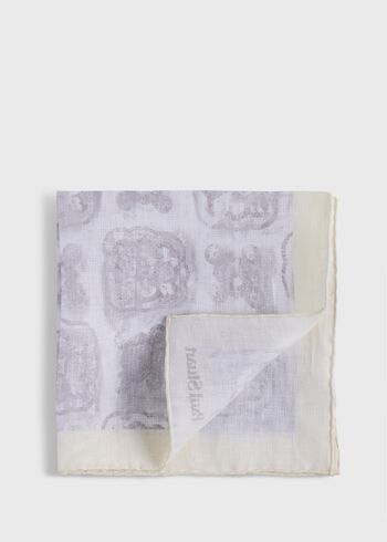 Paul Stuart Printed Linen Floral Pocket Square