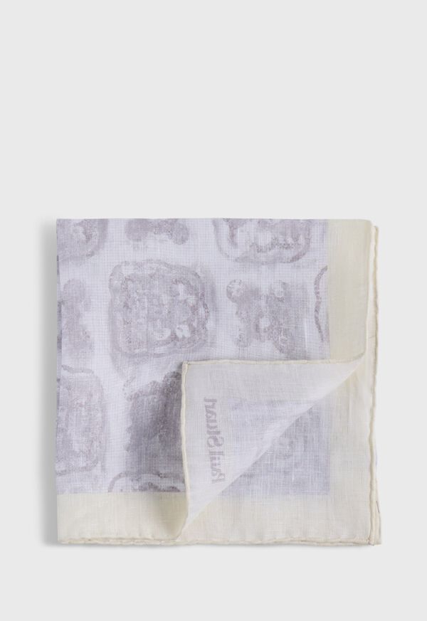 Paul Stuart Printed Linen Floral Pocket Square, image 1