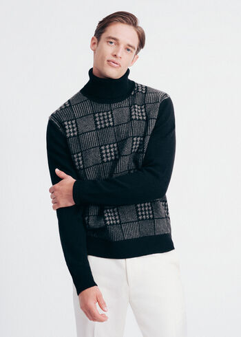 Paul Stuart Glen Plaid Turtleneck Sweater