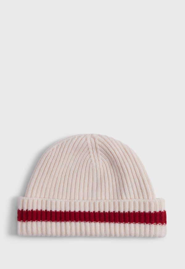 Paul Stuart Contrast Stripe Cashmere Hat, image 1