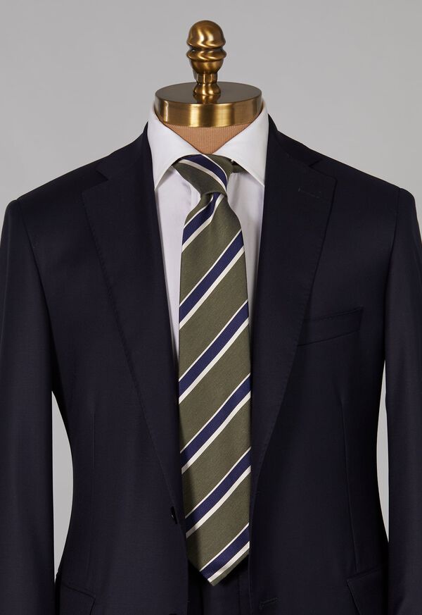 Paul Stuart Silk and Linen Stripe Tie, image 2