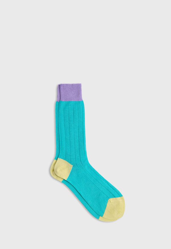 Paul Stuart Mercerized Cotton Ribbed Sock, image 1
