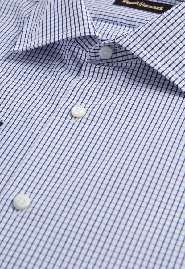 Paul Stuart Navy Graphic Checked Dress Shirt, image 2