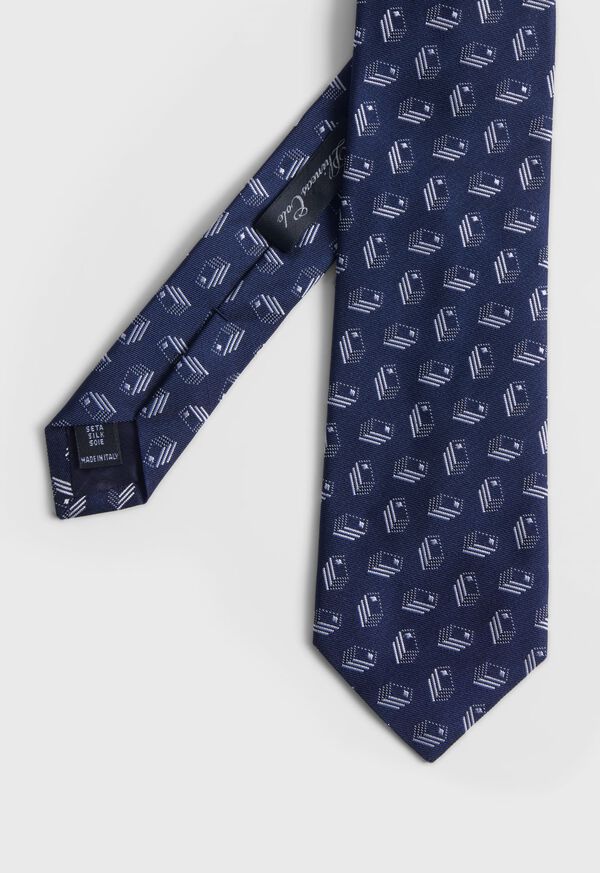Paul Stuart Deco Domino Woven Silk Tie, image 1