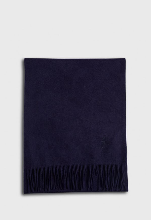Paul Stuart Cashmere Solid Color Scarf with Embroidered Logo, image 27