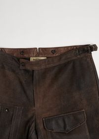 Paul Stuart Brown Vintage Leather Pant, thumbnail 3