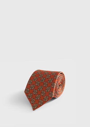Paul Stuart Large Medallion Print Silk Tie