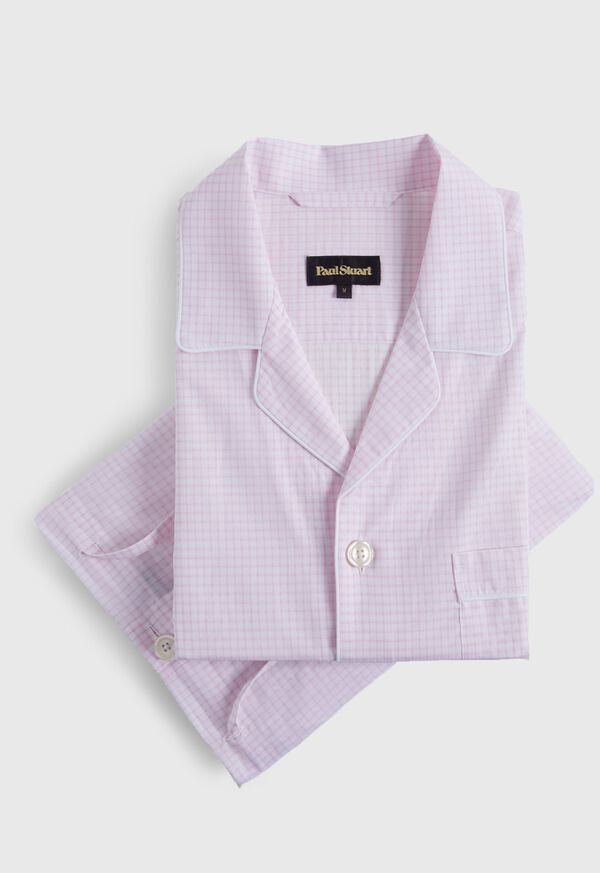 Paul Stuart Pink & White Check Pajama, image 1