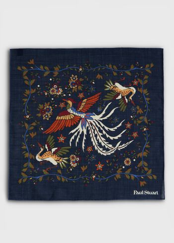 Paul Stuart Woodland Print Pocket Square
