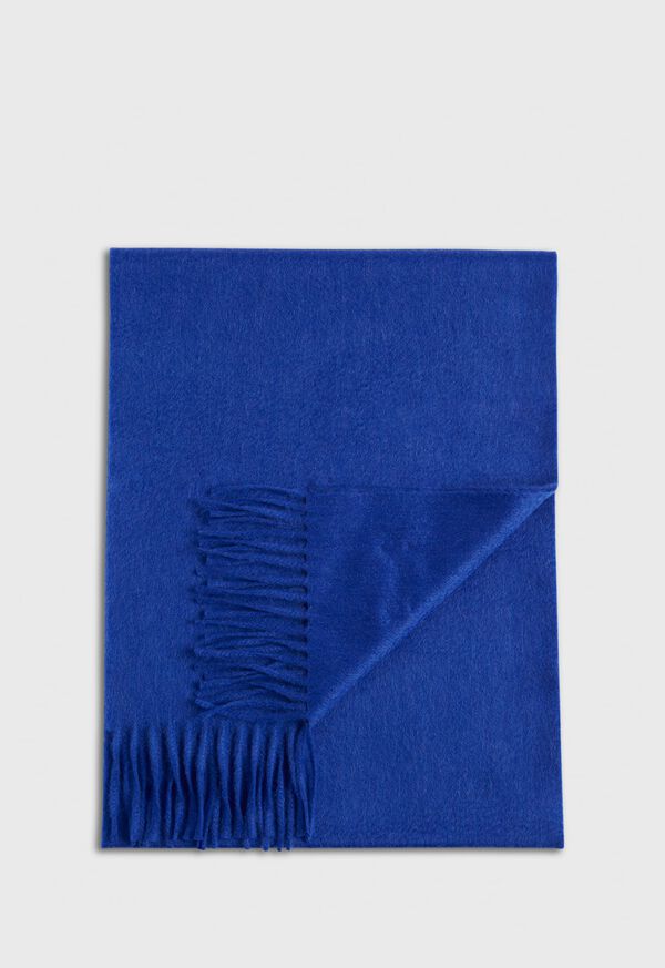 Paul Stuart Cashmere Solid Color Scarf with Embroidered Logo, image 9