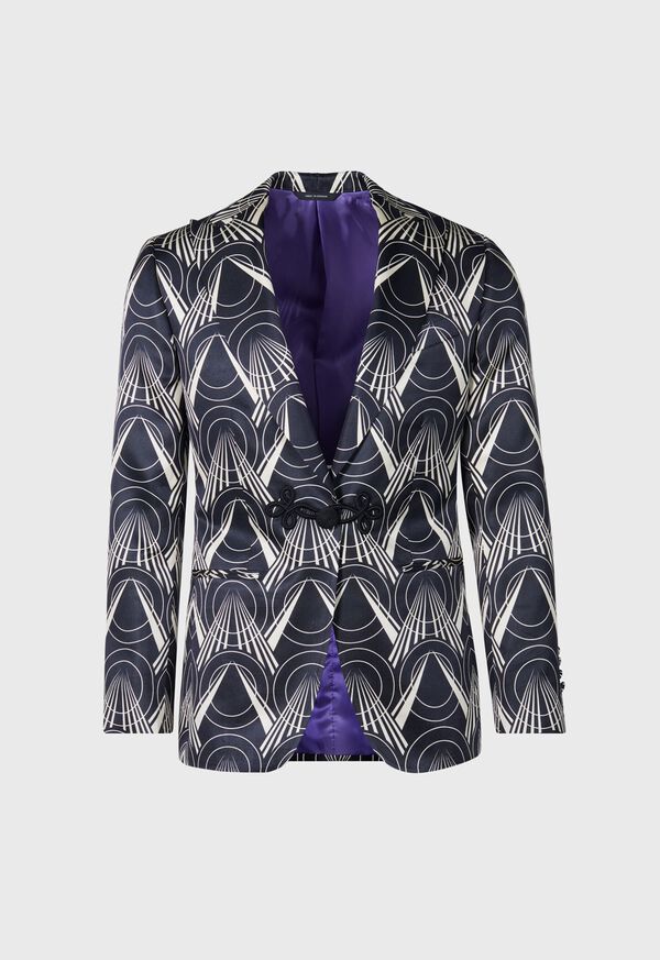 Paul Stuart Silk Deco Printed Dinner Jacket, image 1