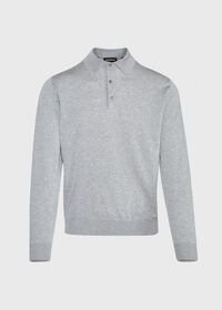 Paul Stuart Long Sleeve Cotton Polo, thumbnail 4