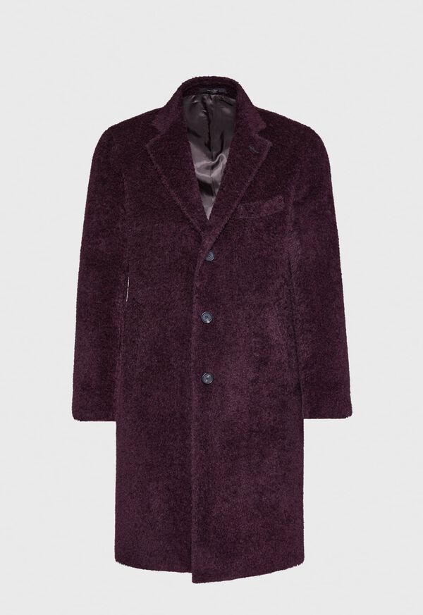 Paul Stuart Eggplant Long Hair Overcoat, image 1