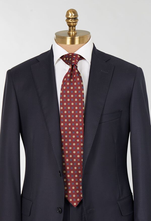 Paul Stuart Woven Silk Two Color Floral Medallion Tie, image 2