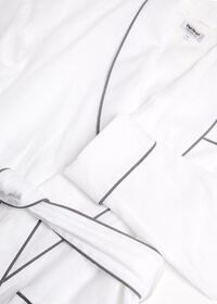 Paul Stuart Solid Linen Robe with Contrast Piping, thumbnail 2