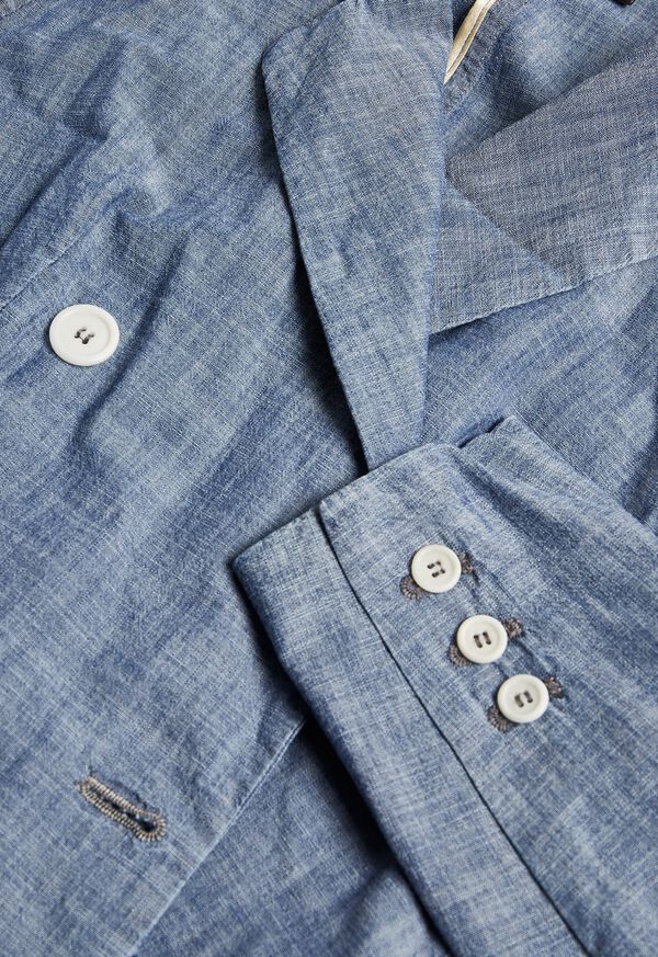 Paul Stuart Chambray Double Breasted Blazer, image 2