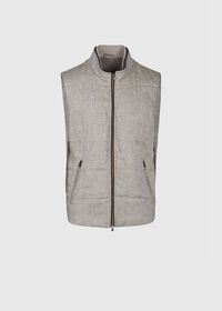 Paul Stuart Linen Herringbone Vest, thumbnail 1