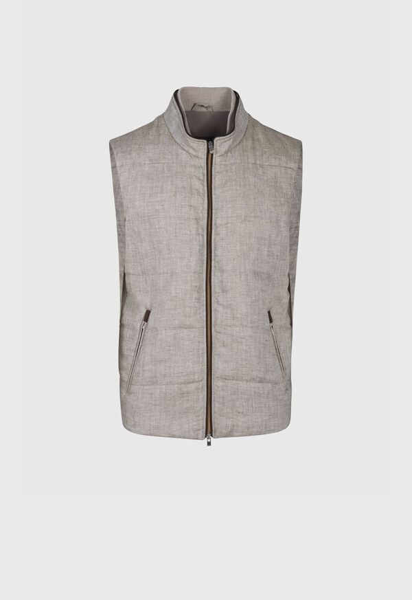 Paul Stuart Linen Herringbone Vest, image 1