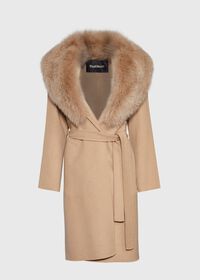 Paul Stuart Wool Blend Fur Shawl Collar Coat, thumbnail 1