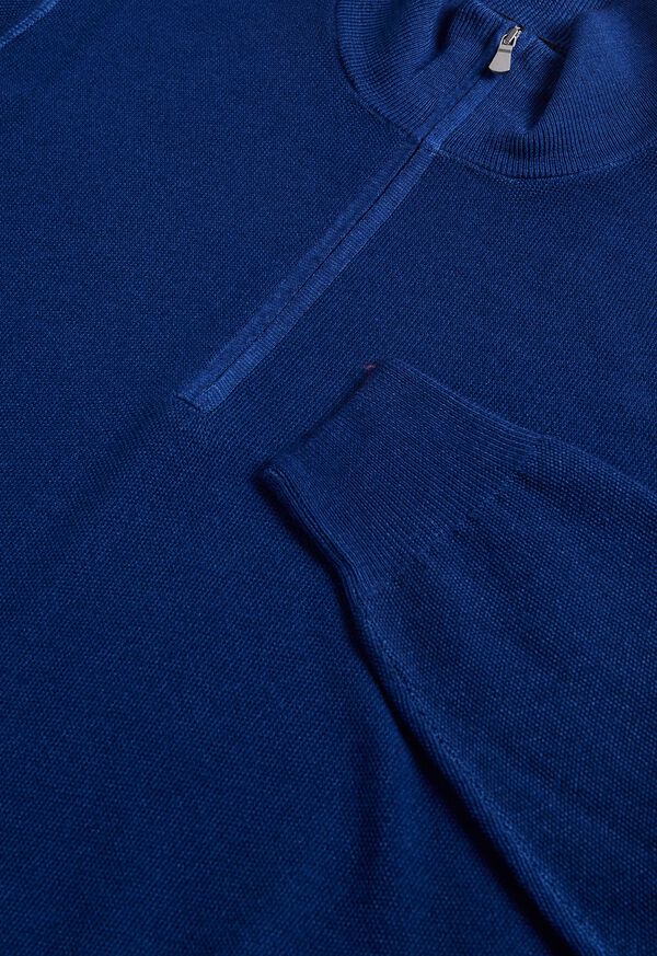 Paul Stuart Merino Wool Rice Stitch Quarter Zip Sweater, image 2