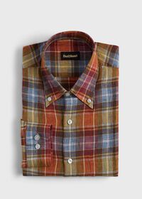 Paul Stuart Linen Plaid Sport Shirt, thumbnail 1