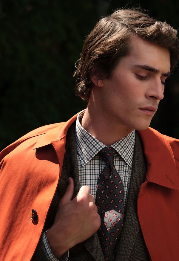 Paul Stuart Terracotta Raincoat & Suit Look, image 1