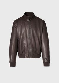 Paul Stuart Leather and Nylon Reversible Bomber Jacket, thumbnail 1