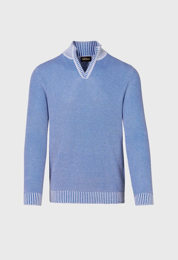 Paul Stuart Birdseye Open Collar Sweater