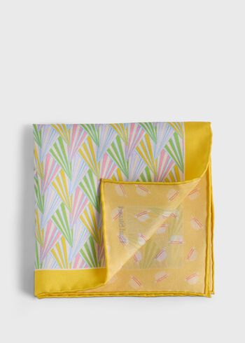 Paul Stuart Printed Silk Basketweave Pocket Square