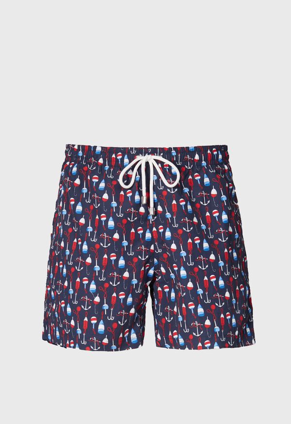 Paul Stuart Hook & Bobber Print Swim Trunk, image 1