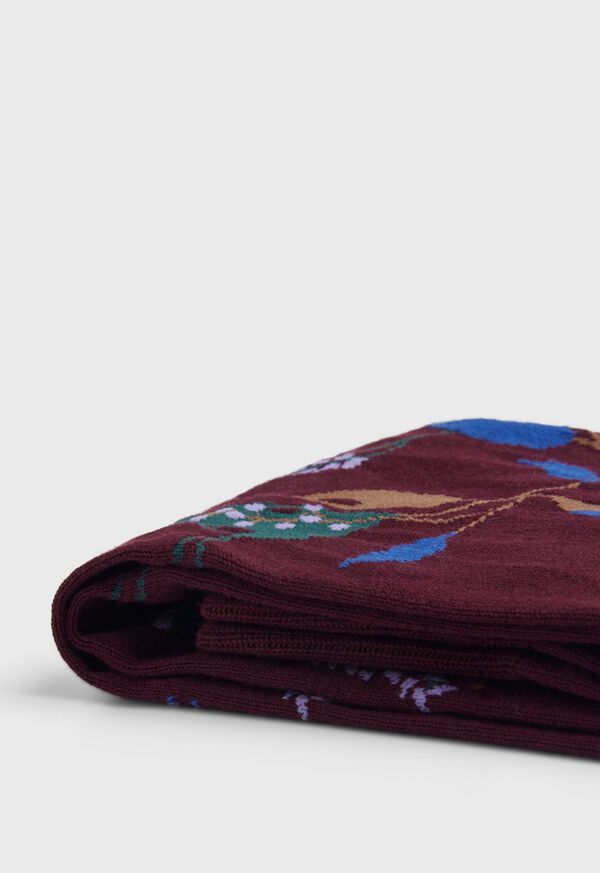 Paul Stuart Cotton Blend Motif Floral Sock, image 2