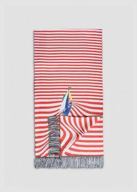Paul Stuart Stripe & Sailboat Printed Silk Scarf, thumbnail 1