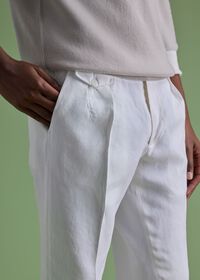 Paul Stuart Linen Washed Pleated Front Trouser, thumbnail 3