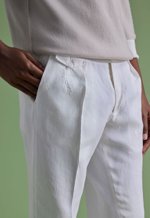 Paul Stuart Linen Washed Pleated Front Trouser, image 3