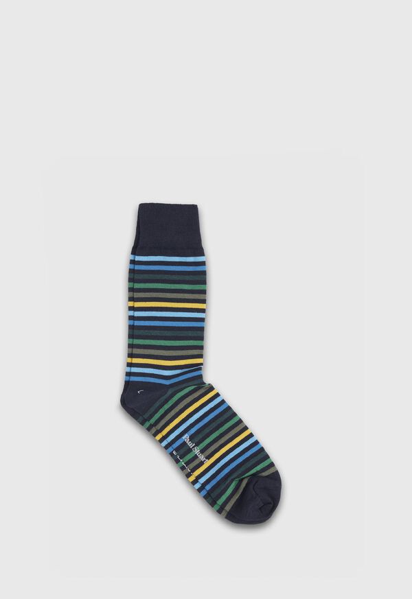 Paul Stuart Wool Blend Multicolor Stripe Sock, image 1