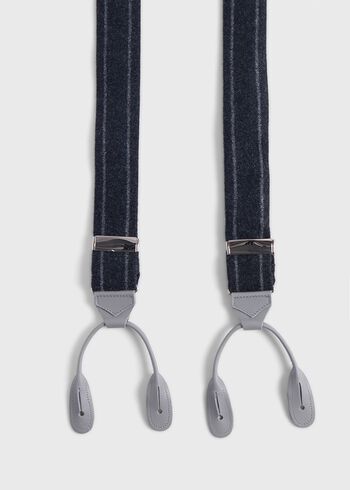 Paul Stuart English Flannel Chalk Stripe Suspenders