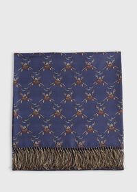 Paul Stuart Printed Fox Head Silk Scarf, thumbnail 2