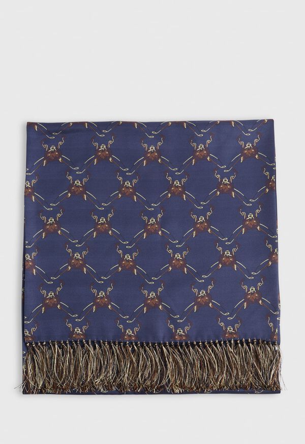 Paul Stuart Printed Fox Head Silk Scarf, image 2